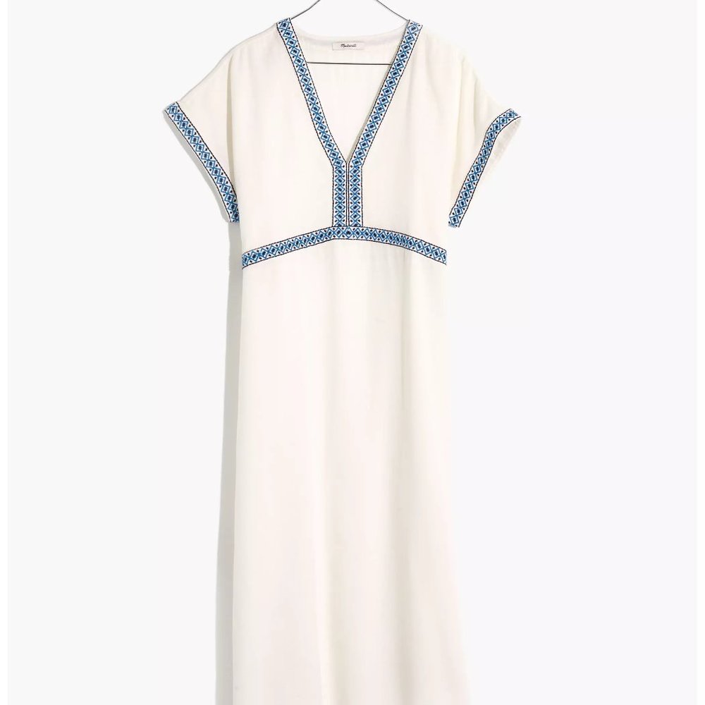 **NWT** Madewell Embroidered Midi Tunic Cover-Up Dress